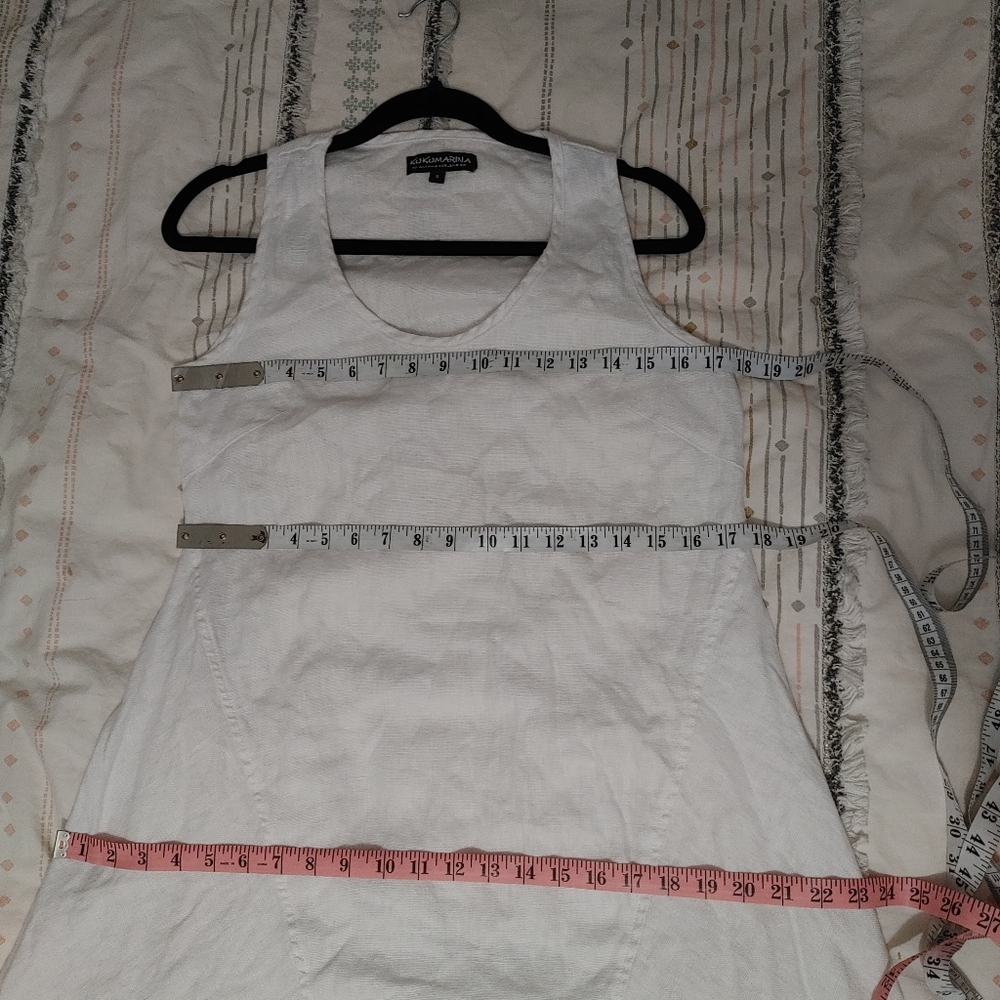 Kokomarina 100% linen white lagenlook cocoon dress S - Picture 11 of 12